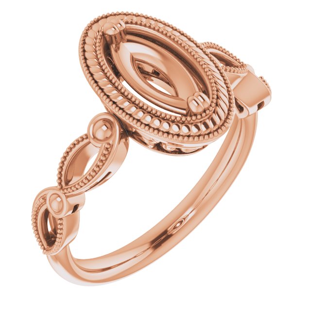 Rope & Milgrain Solitaire Ring