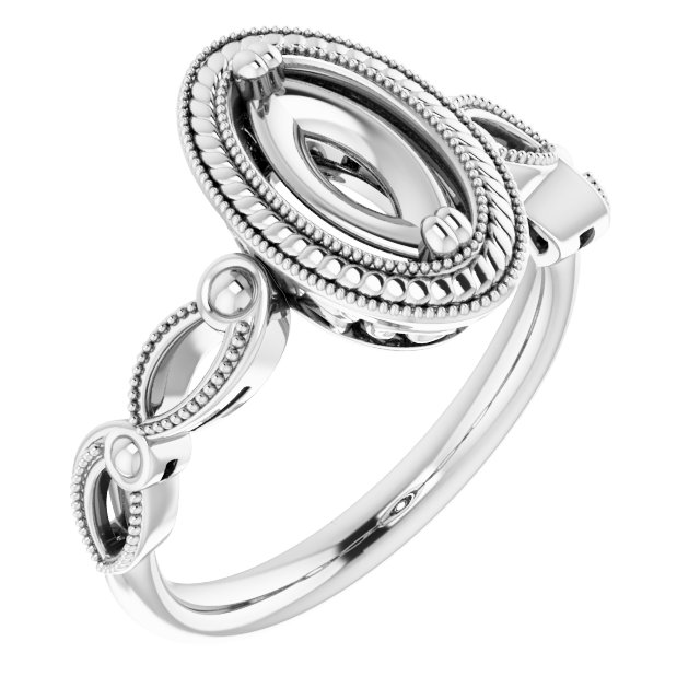 Rope & Milgrain Solitaire Ring