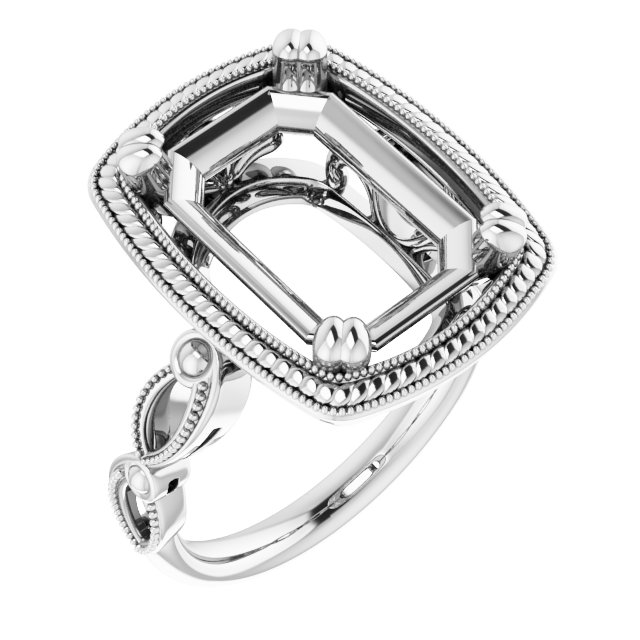 Rope & Milgrain Solitaire Ring