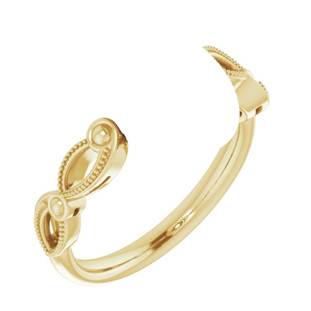 Rope & Milgrain Solitaire Ring