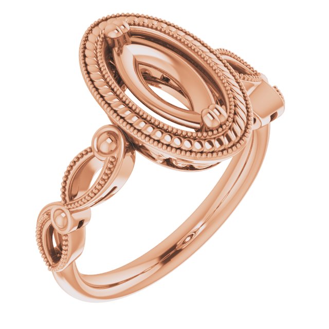 Rope & Milgrain Solitaire Ring