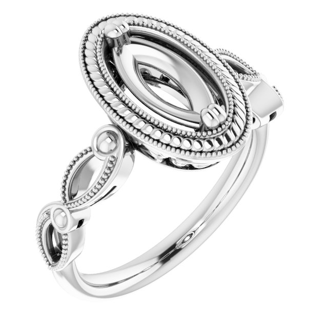 Rope & Milgrain Solitaire Ring