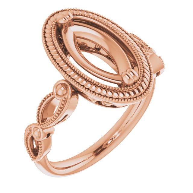 Rope & Milgrain Solitaire Ring