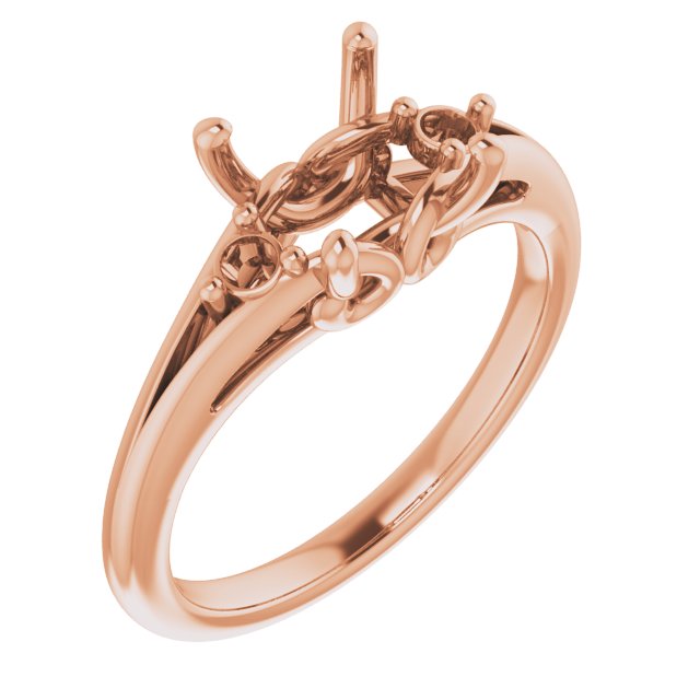 14 K Rose Gold Accented Engagement Ring