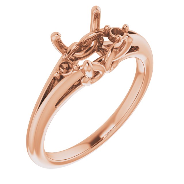 14 K Rose Gold Accented Engagement Ring