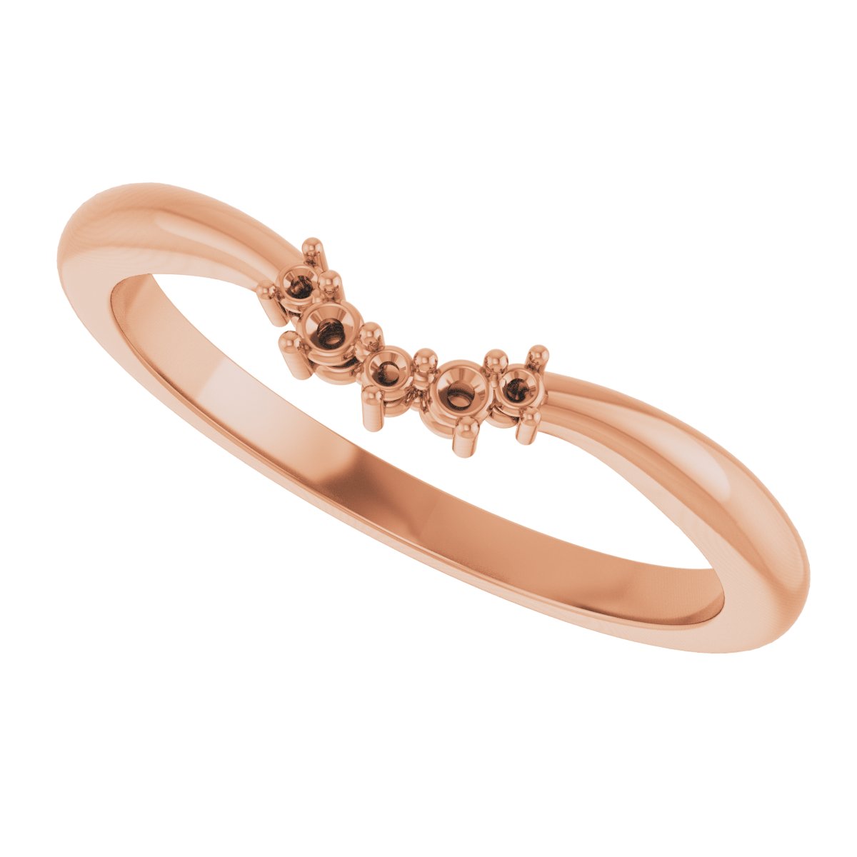 14K Rose .05 CTW Natural Diamond Matching Band-5