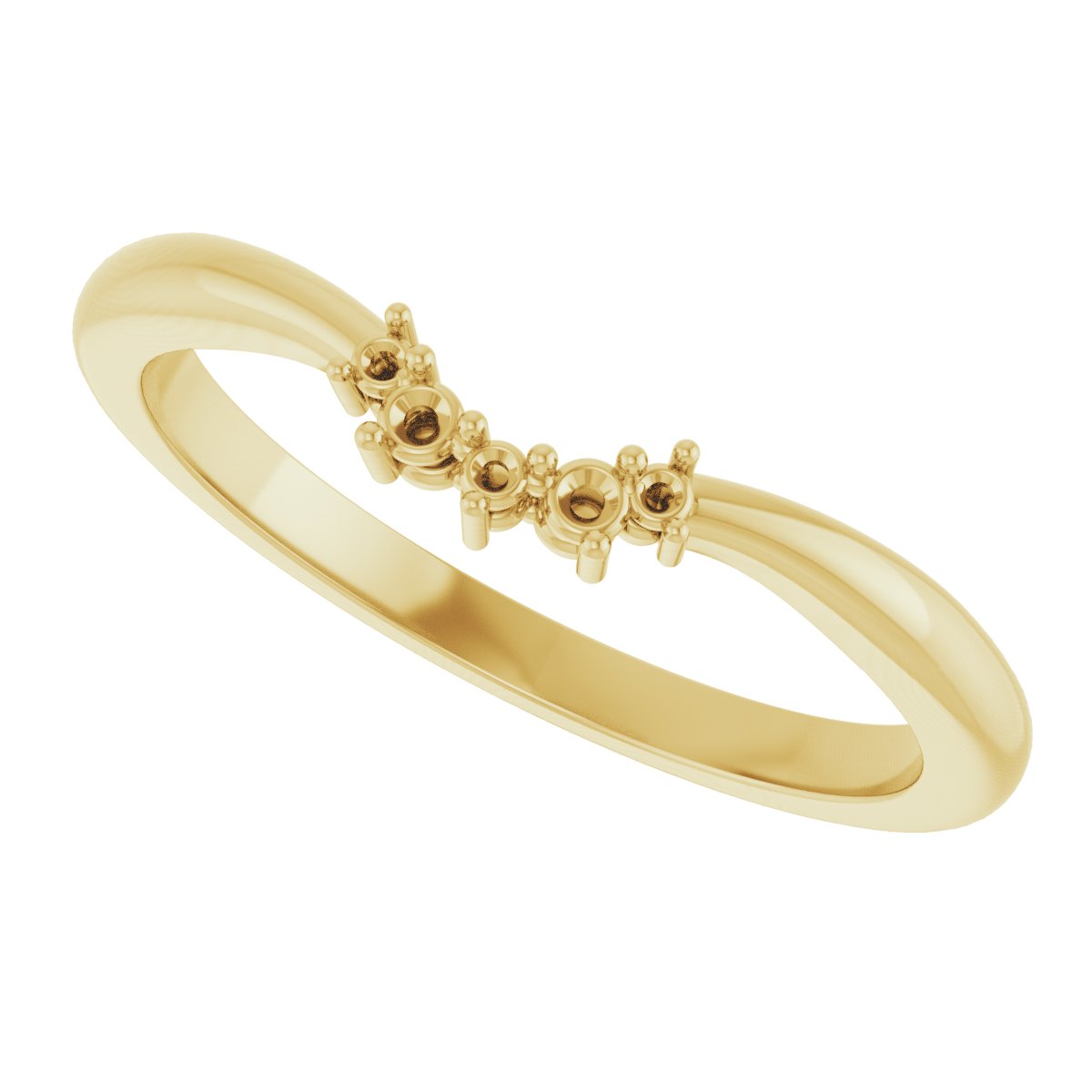 14K Yellow .05 CTW Natural Diamond Matching Band-5