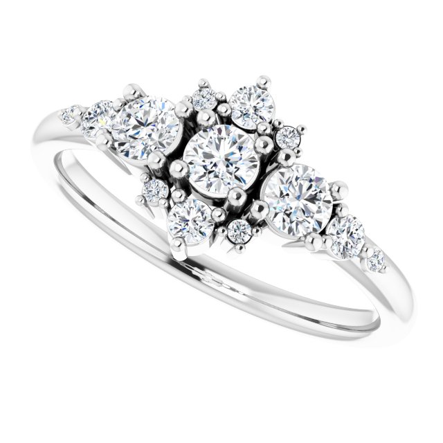 14K White 1/2 CTW Natural Diamond Stackable Ring