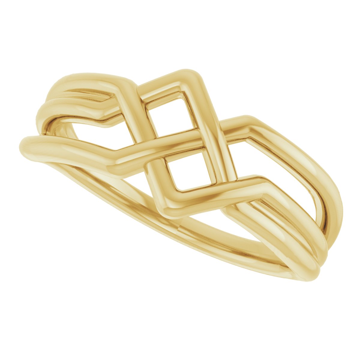 14K Yellow Criss-Cross Ring