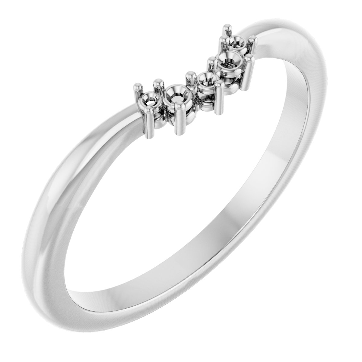 14K White .05 CTW Natural Diamond Matching Band