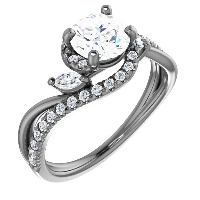 French-Set Bypass Engagement Ring or Band