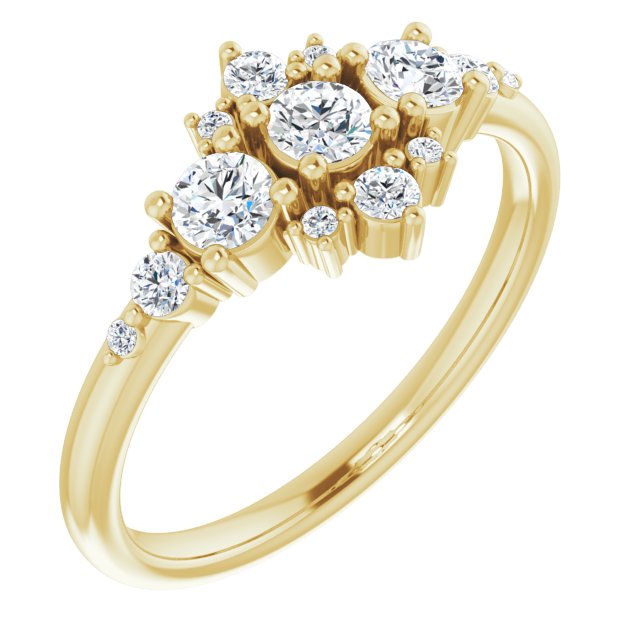 14K Yellow 1/2 CTW Natural Diamond Stackable Ring