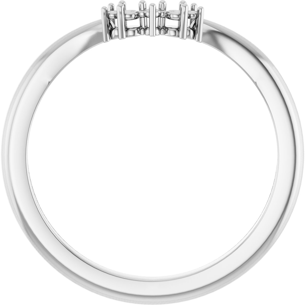 14K White .05 CTW Diamond Matching Band