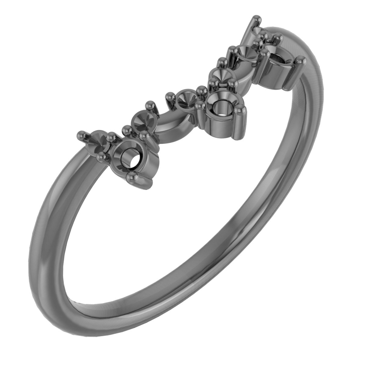 124041 / Neosadený / Sterling Silver / Poliert / Contour Band Mounting