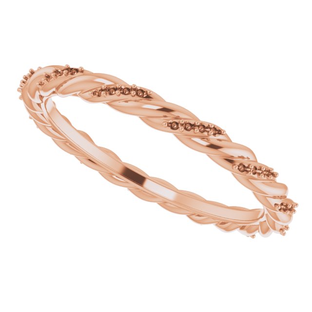 14K Rose 1/10 CTW Natural Diamond Rope Eternity Band Size 7-5