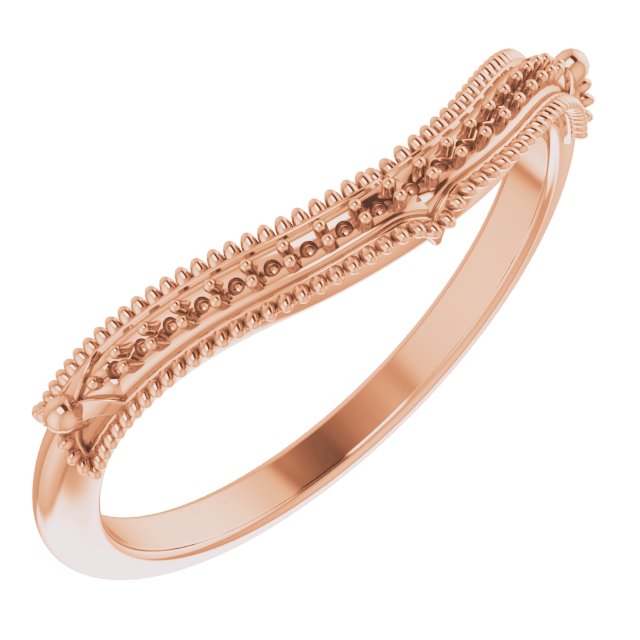 14K Rose .04 CTW Diamond Vintage-Inspired  Matching Band