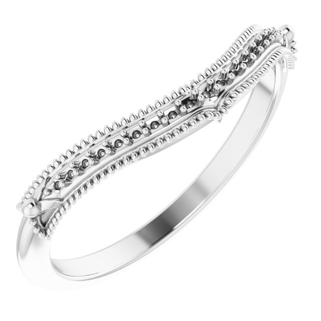 14K White .04 CTW Diamond Vintage-Inspired  Matching Band