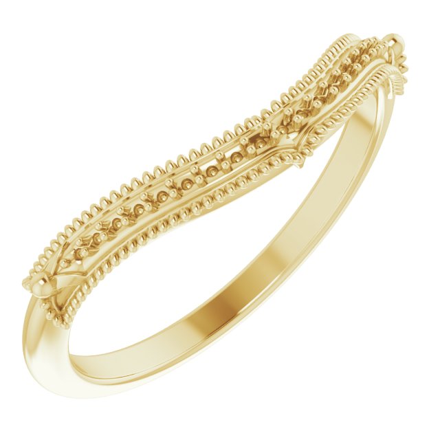 14K Yellow .04 CTW Diamond Vintage-Inspired  Matching Band