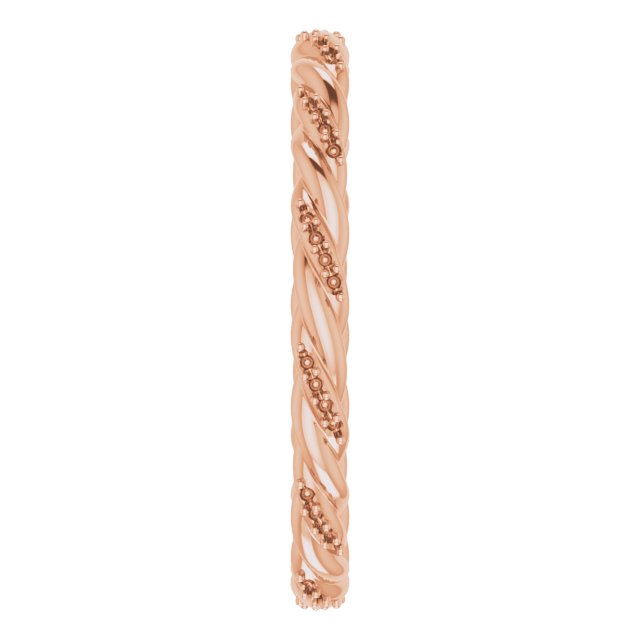 14K Rose 1/10 CTW Natural Diamond Rope Eternity Band Size 7-4