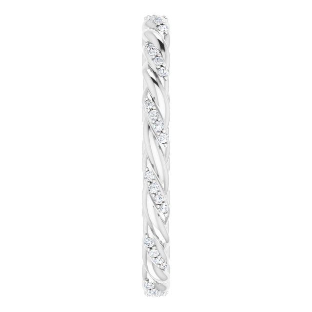 14K White 1/8 CTW Diamond Rope Eternity Band Size 6