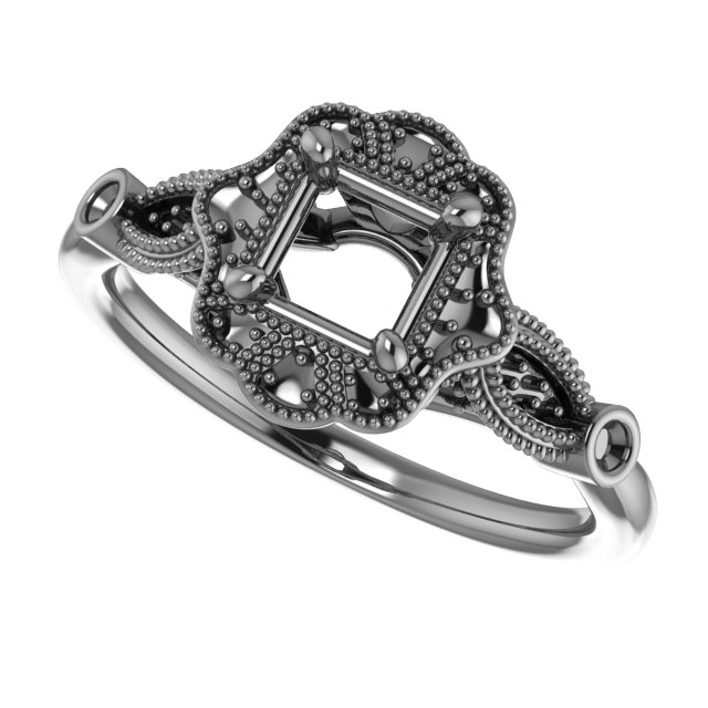 7x7 mm Square Engagement Ring Mounting view 5