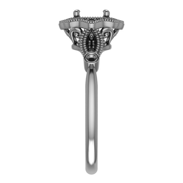 7x7 mm Square Engagement Ring Mounting view 4