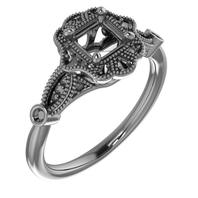 7x7 mm Square Engagement Ring Mounting