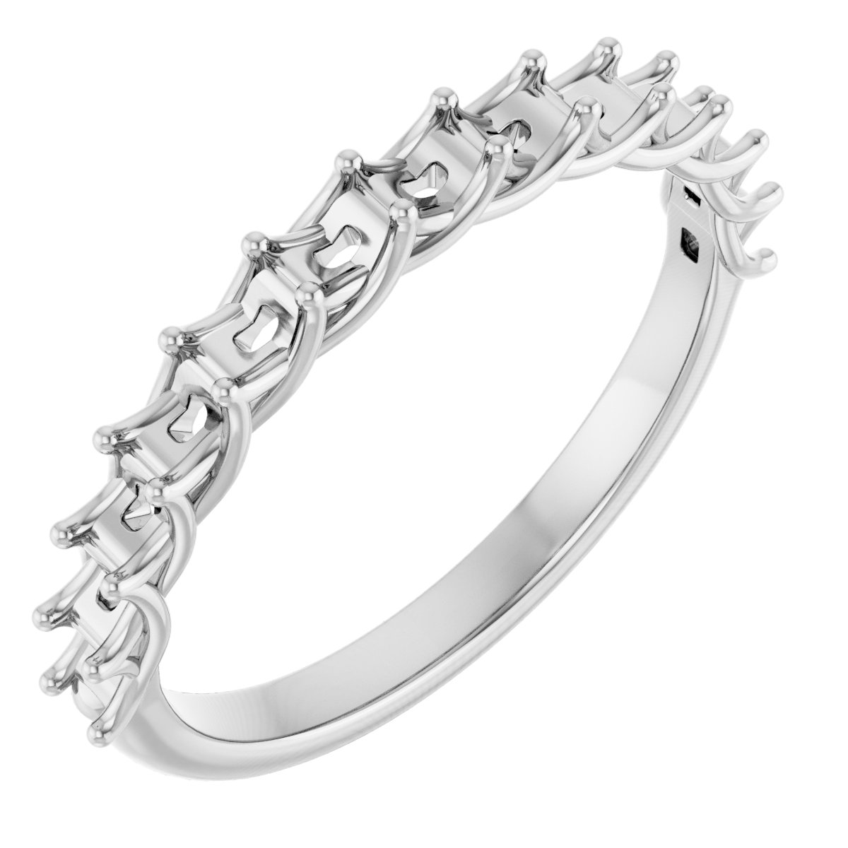 14K White 3/8 CTW Natural Diamond Anniversary Band