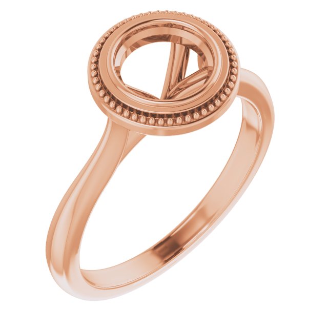 Bezel-Set Solitaire Milgrain Engagement Ring or Band