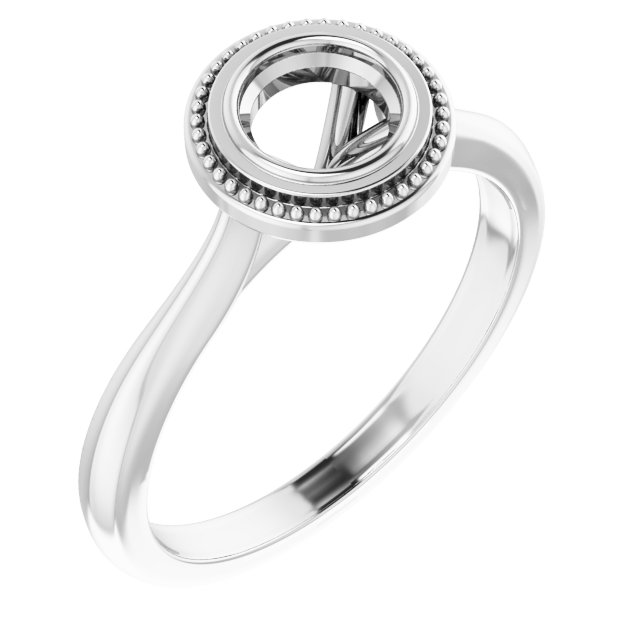 Bezel-Set Solitaire Milgrain Engagement Ring or Band
