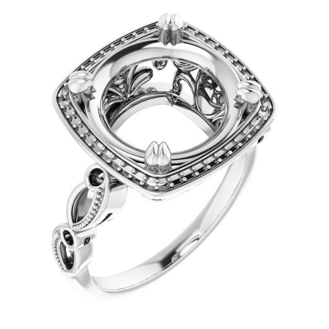 Halo-Style Sculptural Engagement Ring