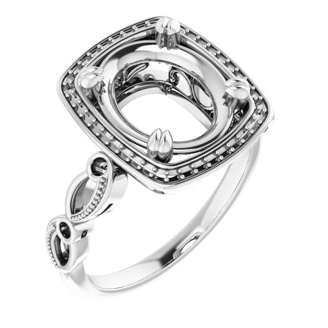 Halo-Style Sculptural Engagement Ring