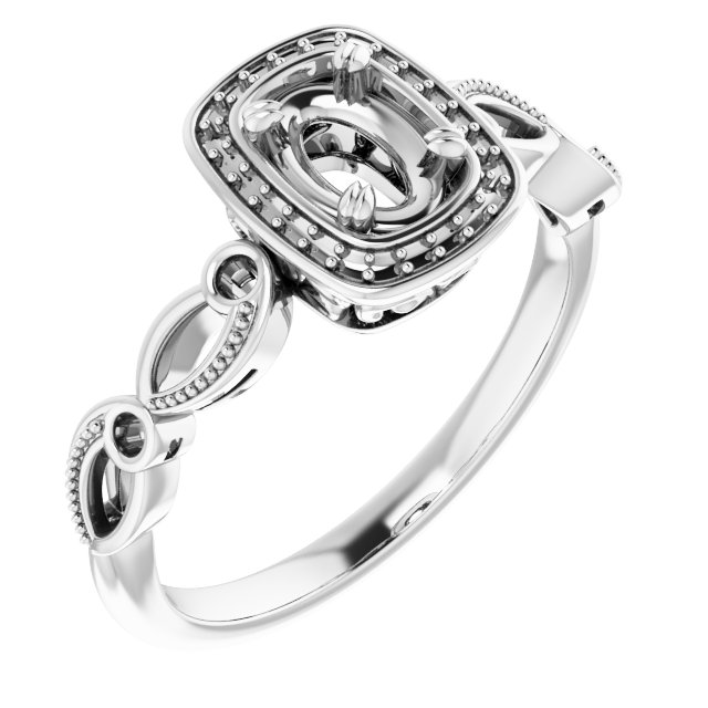 Halo-Style Sculptural Engagement Ring