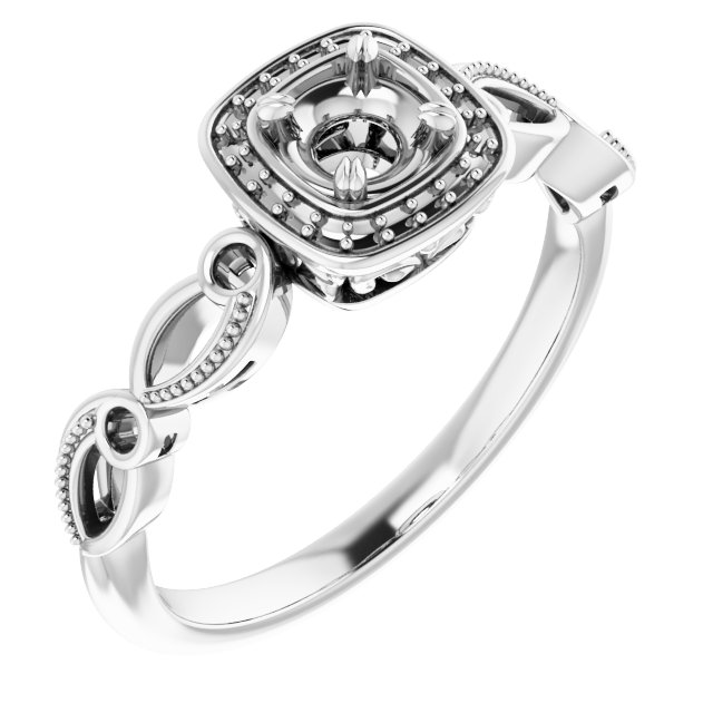 Halo-Style Sculptural Engagement Ring