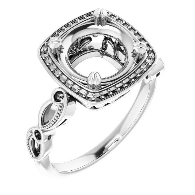 Halo-Style Sculptural Engagement Ring