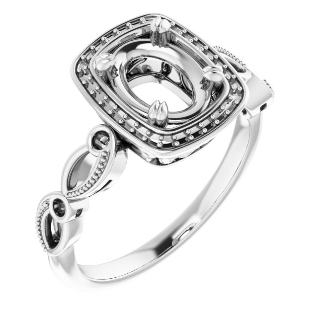 Halo-Style Sculptural Engagement Ring