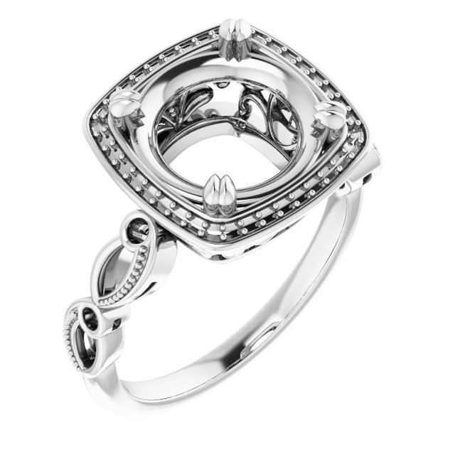 Halo-Style Sculptural Engagement Ring