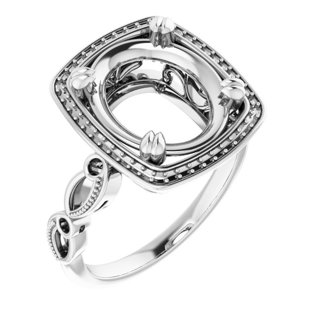 Halo-Style Sculptural Engagement Ring