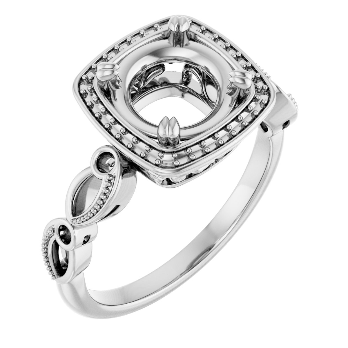 Halo-Style Sculptural Engagement Ring
