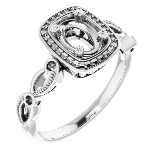 Halo-Style Sculptural Engagement Ring