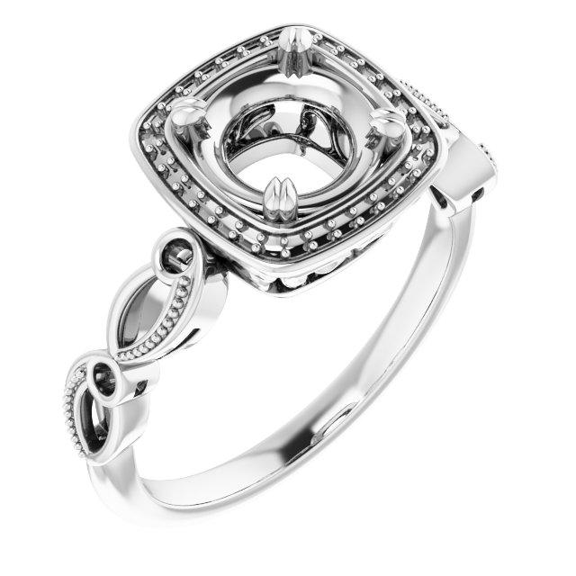Halo-Style Sculptural Engagement Ring