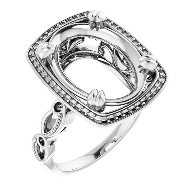 Halo-Style Sculptural Engagement Ring