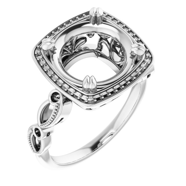 Halo-Style Sculptural Engagement Ring