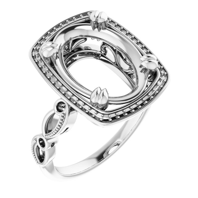 Halo-Style Sculptural Engagement Ring