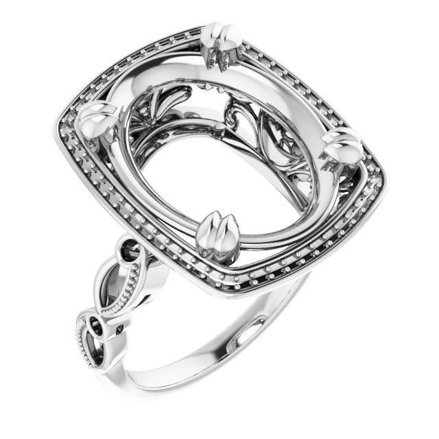Halo-Style Sculptural Engagement Ring