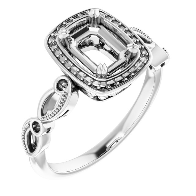 Halo-Style Sculptural Engagement Ring