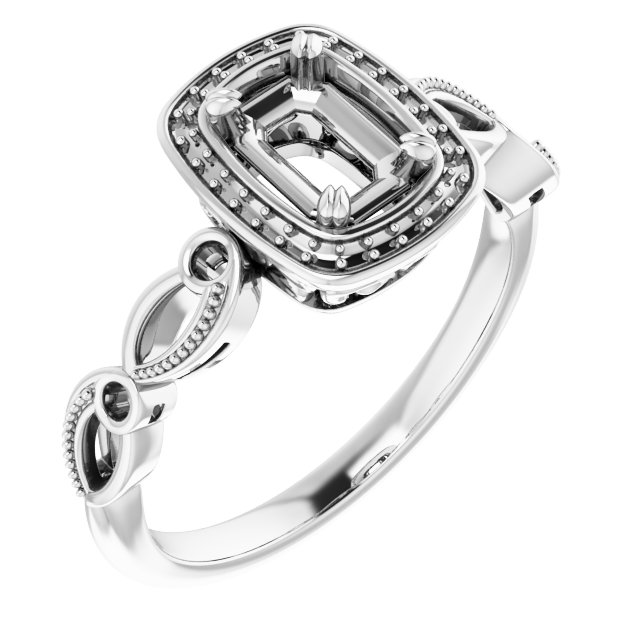 Halo-Style Sculptural Engagement Ring
