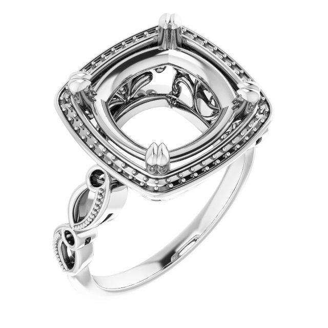 Halo-Style Sculptural Engagement Ring