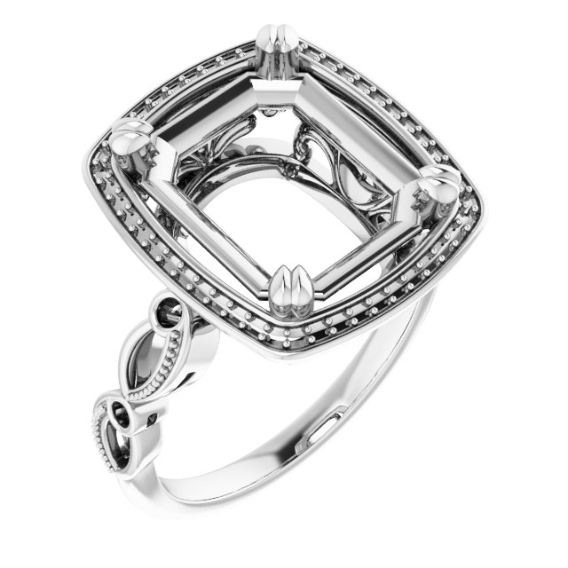 Halo-Style Sculptural Engagement Ring