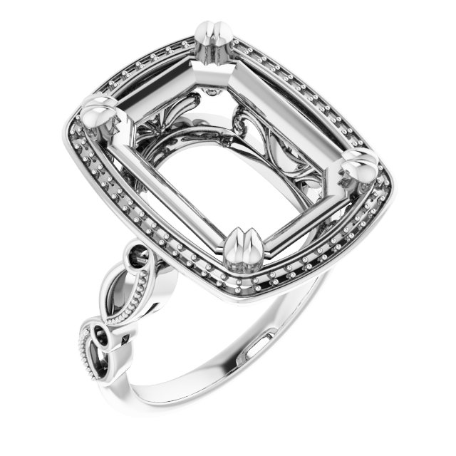 Halo-Style Sculptural Engagement Ring